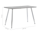 Mesa de comedor MDF gris hormigón y plateado 120x60x74 cm