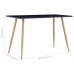 Mesa de comedor MDF negro y color roble 120x60x74 cm