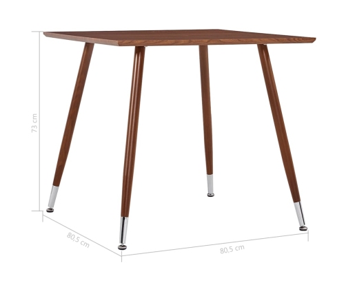 Mesa de comedor MDF marrón 80,5x80,5x73 cm