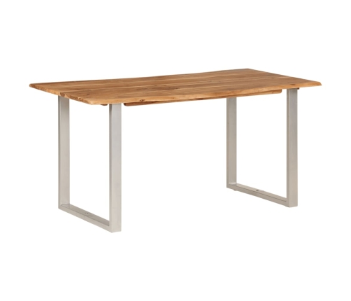 Mesa de comedor de madera maciza de acacia 154x80x76 cm