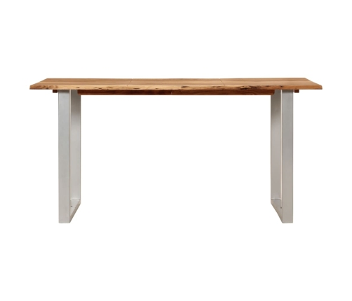 Mesa de comedor de madera maciza de acacia 154x80x76 cm