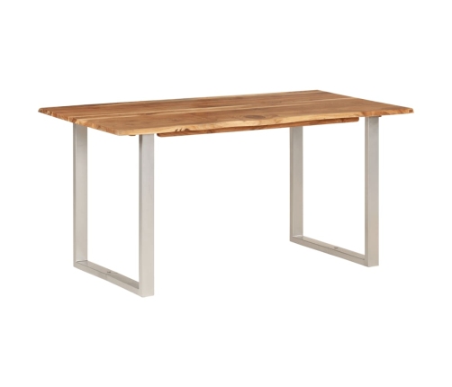 Mesa de comedor de madera maciza de acacia 154x80x76 cm