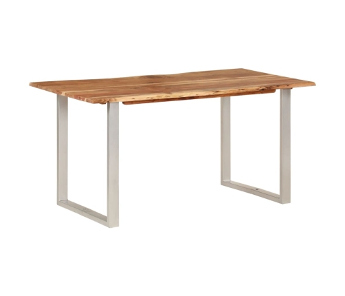 vidaXL Mesa de comedor de madera maciza de acacia 154x80x76 cm