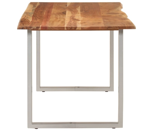 Mesa de comedor de madera maciza de acacia 154x80x76 cm