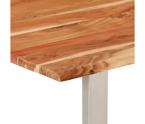 Mesa de comedor de madera maciza de acacia 154x80x76 cm