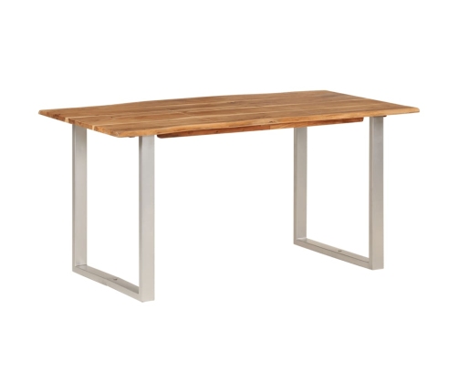 Mesa de comedor de madera maciza de acacia 154x80x76 cm