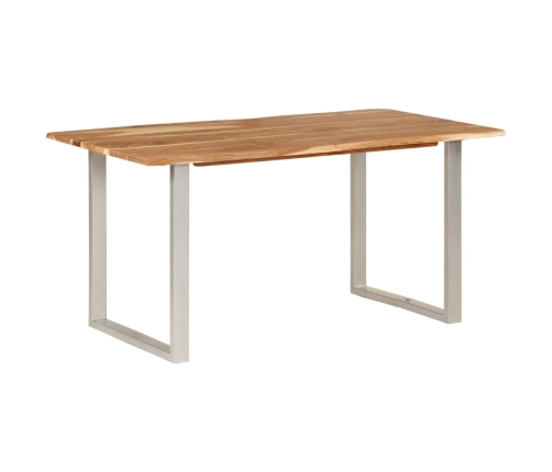 Mesa de comedor de madera maciza de acacia 154x80x76 cm