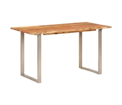 Mesa de comedor de madera maciza de acacia 140x70x76 cm