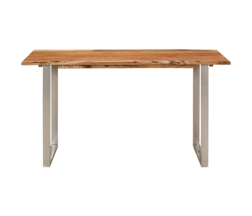 Mesa de comedor de madera maciza de acacia 140x70x76 cm