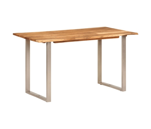 Mesa de comedor de madera maciza de acacia 140x70x76 cm