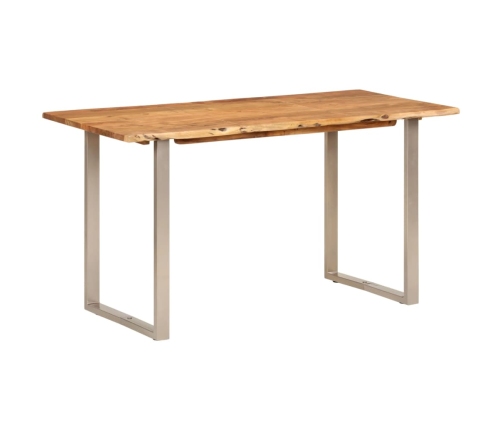 Mesa de comedor de madera maciza de acacia 140x70x76 cm