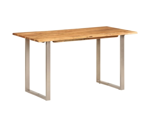 Mesa de comedor de madera maciza de acacia 140x70x76 cm