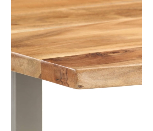 Mesa de comedor de madera maciza de acacia 118x58x76 cm