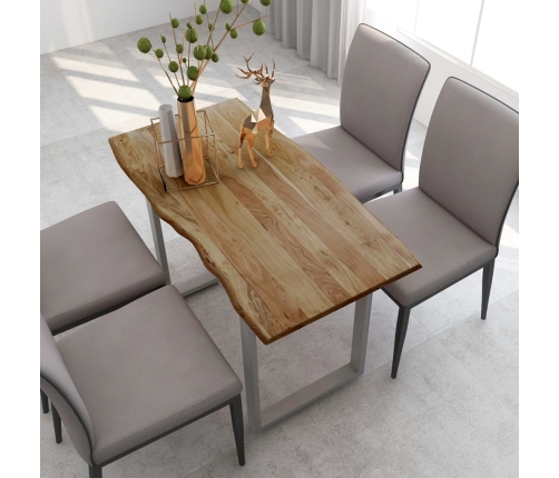 Mesa de comedor de madera maciza de acacia 118x58x76 cm