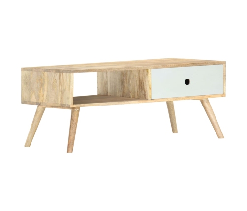 Mesa de centro de madera maciza de mango 90x50x40 cm