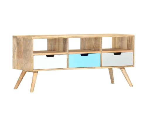 Mueble para TV de madera maciza de mango 110x35x48 cm