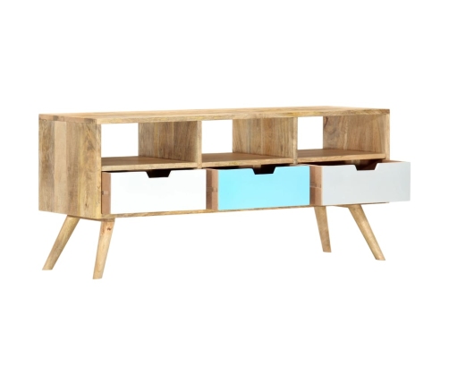 Mueble para TV de madera maciza de mango 110x35x48 cm