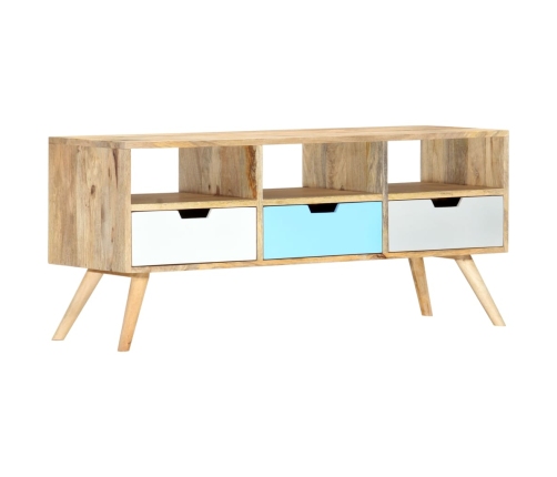 Mueble para TV de madera maciza de mango 110x35x48 cm