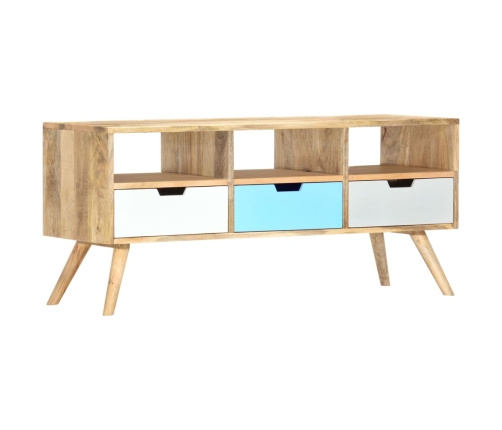 Mueble para TV de madera maciza de mango 110x35x48 cm