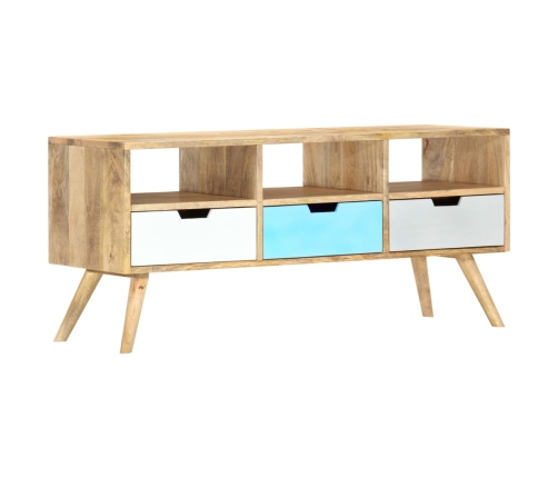 Mueble para TV de madera maciza de mango 110x35x48 cm