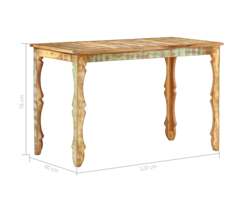 Mesa de comedor de madera maciza reciclada 120x60x76 cm