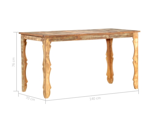 Mesa de comedor de madera maciza reciclada 140x70x76 cm