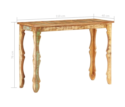 Mesa consola de madera maciza reciclada 110x40x76 cm