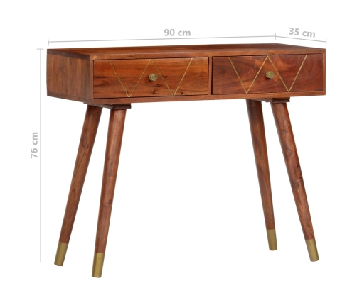 Mesa consola de madera maciza de acacia 90x35x76 cm