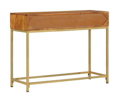 Mesa consola de madera maciza de acacia 100x35x76 cm