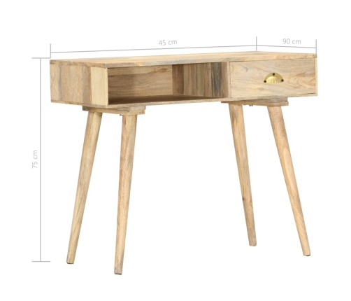 Mesa consola de madera maciza de mango 90x45x75 cm