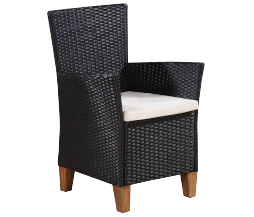 Set de comedor de jardín 5 pzas ratán sintético negro y marrón