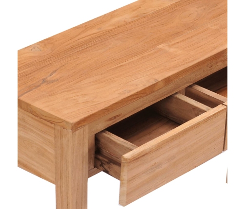 Mesa consola de madera maciza de teca 110x35x75 cm