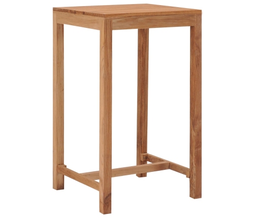 Mesa alta de jardín madera maciza de teca 60x60x105 cm