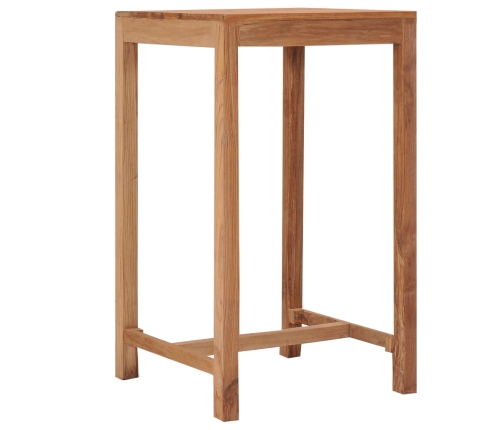 Mesa alta de jardín madera maciza de teca 60x60x105 cm