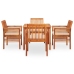 Set comedor de jardín 5 pzas y cojines madera maciza de acacia