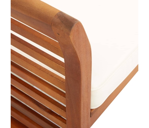 Set comedor de jardín 5 pzas y cojines madera maciza de acacia