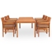Set comedor de jardín 7 pzas y cojines madera maciza de acacia