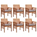 Set comedor de jardín 7 pzas y cojines madera maciza de acacia