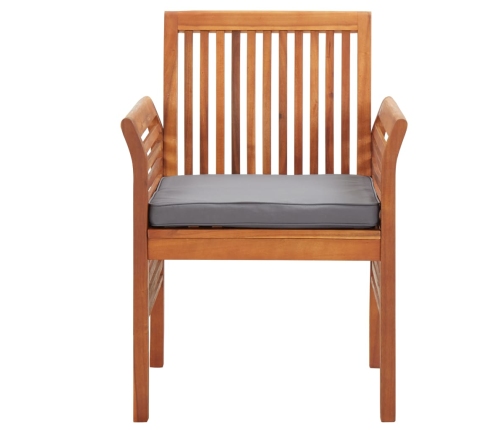 Set comedor de jardín 7 pzas y cojines madera maciza de acacia