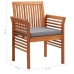 Set comedor de jardín 7 pzas y cojines madera maciza de acacia