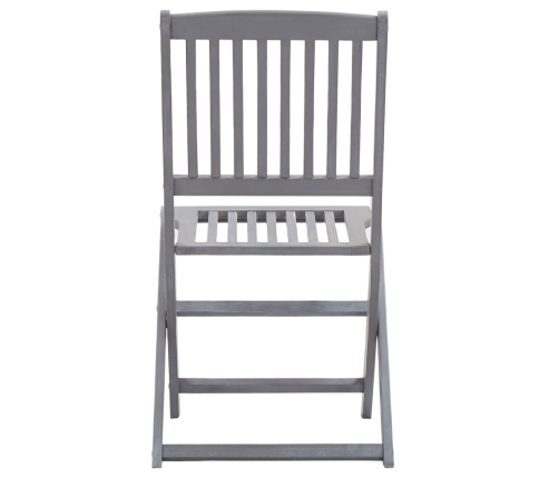Juego de comedor de jardín 5 pzas madera maciza de acacia gris