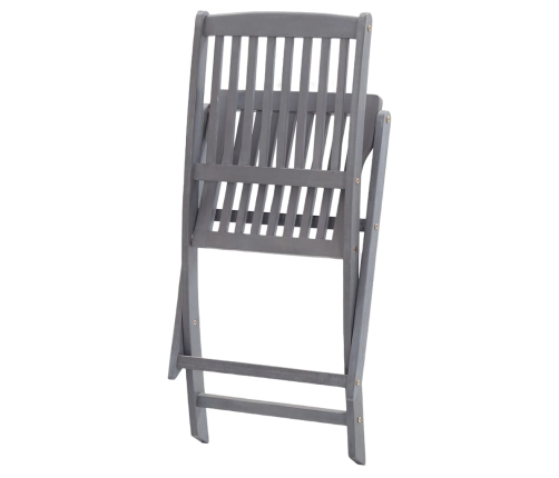Juego de comedor de jardín 5 pzas madera maciza de acacia gris