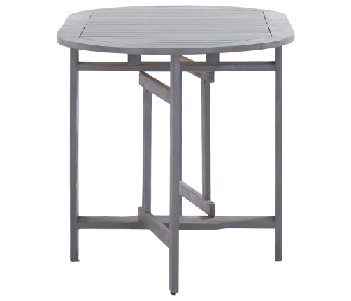 Juego de comedor de jardín 5 pzas madera maciza de acacia gris