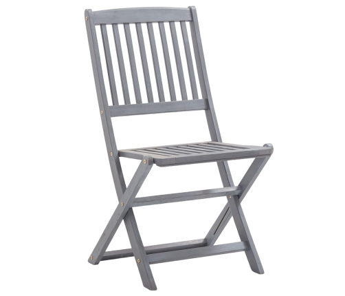 Juego de comedor de jardín 5 pzas madera maciza de acacia gris