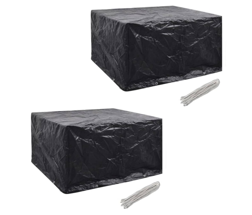 Fundas muebles de jardín 2 uds 6 pers 8 ojales ratán 172x113cm