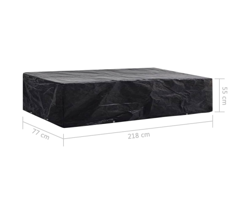 Fundas de muebles de jardín 2 uds 8 ojales 218x77x55 cm