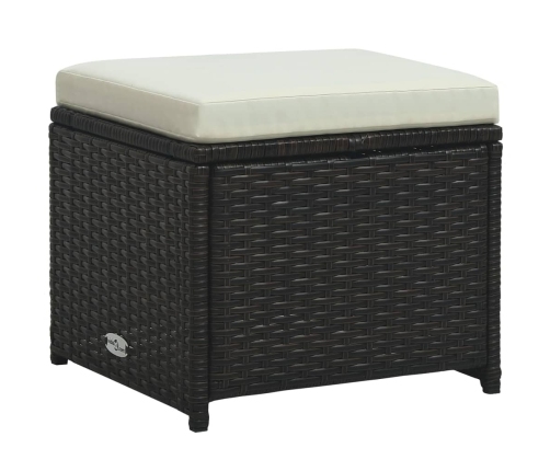 Set muebles de jardín 6 piezas y cojines ratán sintético marrón