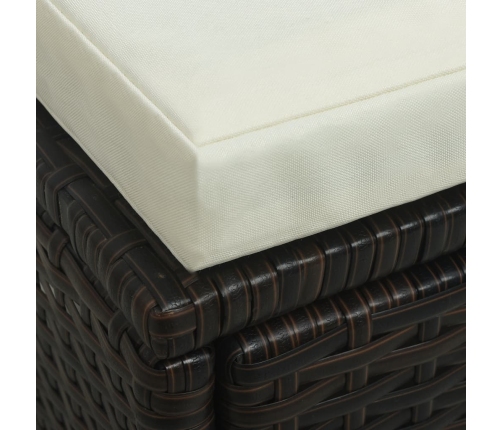 Set muebles de jardín 6 piezas y cojines ratán sintético marrón