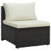 Set muebles de jardín 6 piezas y cojines ratán sintético marrón