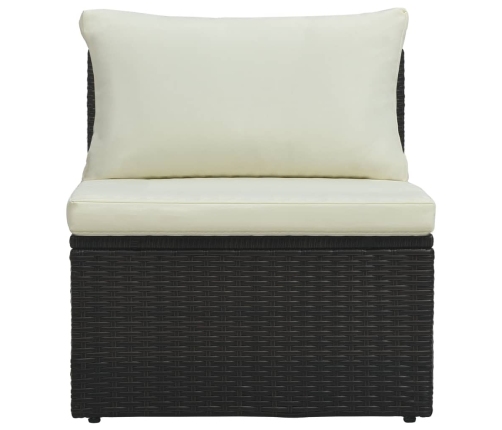 Set muebles de jardín 6 piezas y cojines ratán sintético marrón